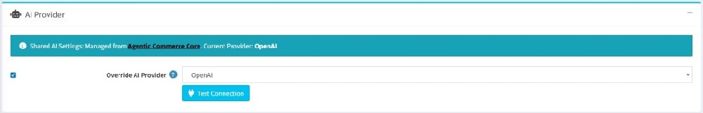 ai analytics insights ai provider setting page